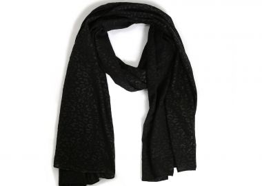 Μαύρο φουλάρι με animal μοτίβο - MAT FASHION - 