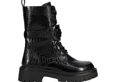 Μαύρο κροκό αρβυλάκι - MIGATO - 