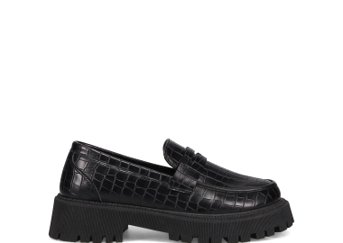 Μαύρο κροκό chunky loafer - MIGATO - 