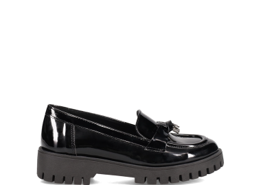 Μαύρο λουστρινένιο loafer - MIGATO - 