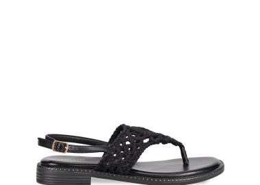 Μαύρο μακραμέ σανδάλι - MIGATO - 