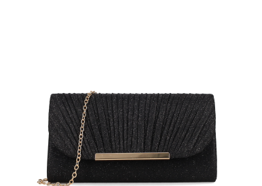 Μαύρο μεταλλιζέ clutch τσαντάκι - MIGATO - 