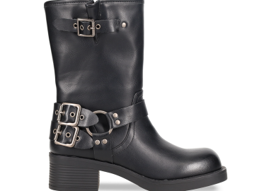 Μαύρο μποτάκι biker - MIGATO - 