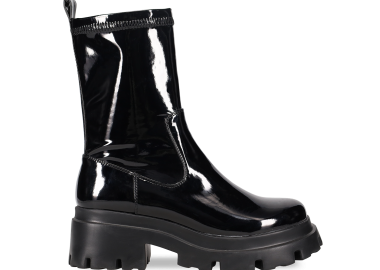 Μαύρο μποτάκι λουστρίνι - MIGATO - 