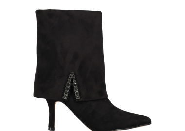 Μαύρο μποτάκι με γκέτα - MIGATO - 