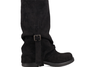 Μαύρο μποτάκι με γκέτα - MIGATO - 