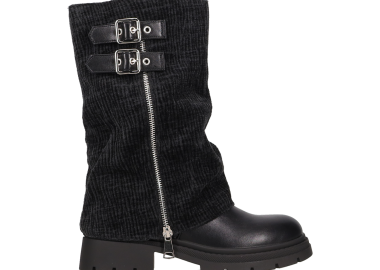 Μαύρο μποτάκι με γκέτα - LA FLOR - 