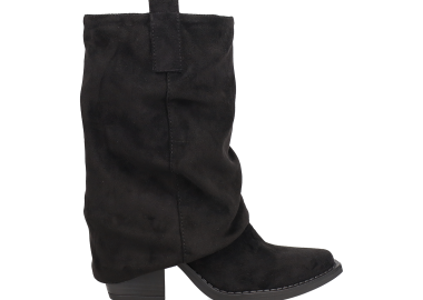 Μαύρο μποτάκι με γκέτα - MIGATO - 