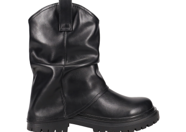 Μαύρο μποτάκι με γκέτα - MIGATO - 