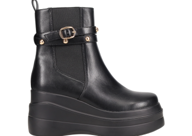 Μαύρο μποτάκι με πλατφόρμα - MIGATO - 