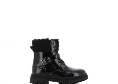 Μαύρο παιδικό μποτάκι λουστρίνι - SJ - 