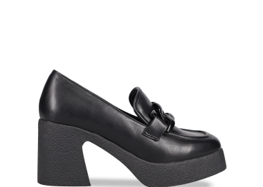 Μαύρο ψηλοτάκουνο loafer - MIGATO - 