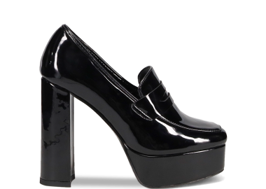 Μαύρο ψηλοτάκουνο loafer - MIGATO - 