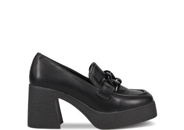 Μαύρο ψηλότάκουνο loafer - CAMILLE - 