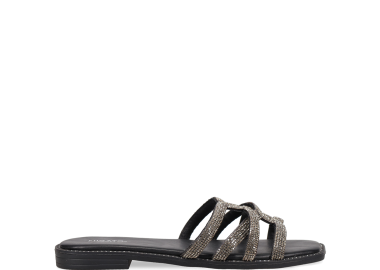Μαύρο σανδάλι με στρας - MIGATO - 