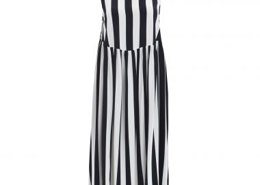 Maxi αμάνικο φόρεμα βισκόζη με ρίγες - MAT FASHION - 
