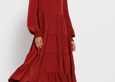 Μάξι φόρεμα με βολάν - FUNKY BUDDHA - 