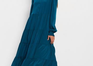 Μάξι φόρεμα με βολάν - FUNKY BUDDHA - 