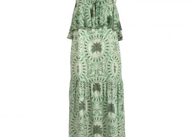 Maxi φόρεμα με τιράντες και palm print - MAT FASHION - 
