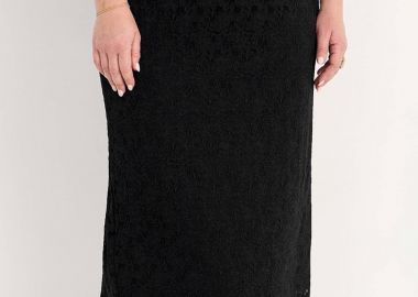 Maxi φούστα δαντέλα σε μαύρο χρώμα -  - 