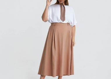 Maxi φούστα ποπλίνα με ζώνη στη μέση - MAT FASHION - 