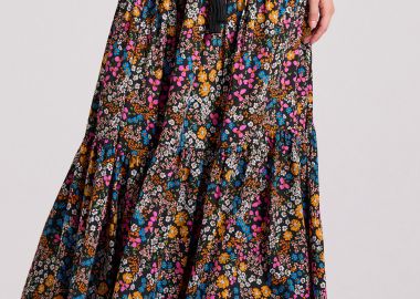 Maxi loose fit εμπριμέ φούστα με βολάν - FUNKY BUDDHA - 