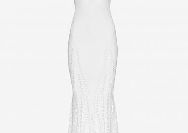 Maxi Mesh Dress in White - Cutcuutur - 