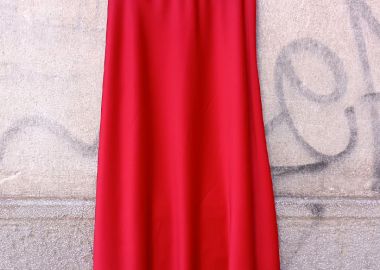 maxi σατέν φούστα Evelyn κόκκινο - PerfectDress.gr - 