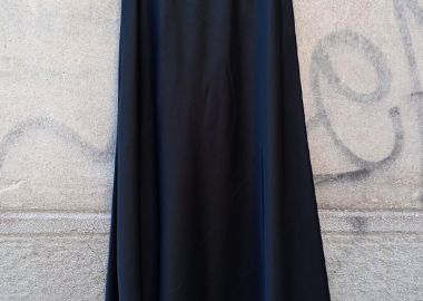 maxi σατέν φούστα Evelyn μαύρο - PerfectDress.gr - 