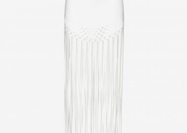 Maxi Skirt with Fringes in White - Cutcuutur - 