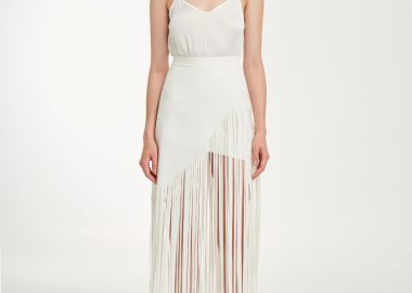 Maxi Wrap Skirt in White - Cutcuutur - 