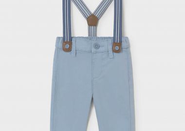 Mayoral βρεφικό παντελόνι chino με τιράντες - 1596-S26 Γαλάζιο - MAYORAL - 