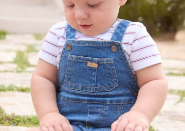 Mayoral βρεφικό σετ σαλοπέτα με Τ-shirt - 1623-S26 Denim Blue Σκούρο - MAYORAL - 