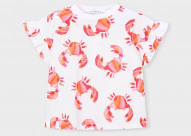 Mayoral παιδική μπλούζα με all-over print - 3018-S26 Ροζ - MAYORAL - 