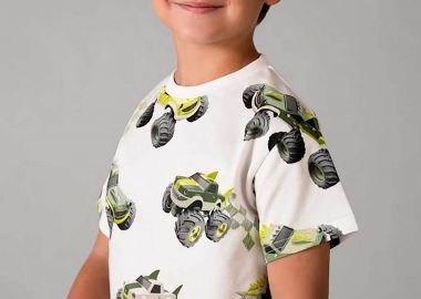 Mayoral παιδική μπλούζα με all-over print - 3068-S26 Εκρού - MAYORAL - 