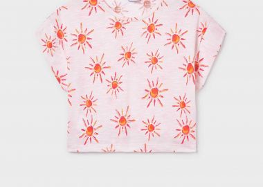 Mayoral παιδική μπλούζα με all-over print Regular Fit - 6012-S26 Κοραλί - MAYORAL - 
