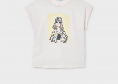 Mayoral παιδική μπλούζα με print - 6010-S26 Μπεζ - MAYORAL - 