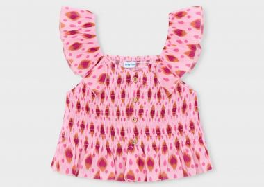 Mayoral παιδικό αμάνικο τοπ με all-over print Regular Fit - 3028-S26 Ροζ - MAYORAL - 