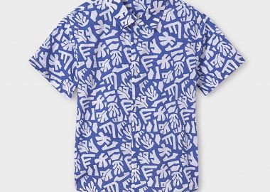 Mayoral παιδικό πουκάμισο με all-over print - 6138-S25 Μπλε - MAYORAL - 