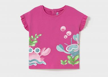 Mayoral παιδικό T-shirt με print - 1048-S25 Φούξια - MAYORAL - 