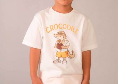 Mayoral παιδικό T-shirt με print Regular Fit - 3062-S26 Κρέμ - MAYORAL - 