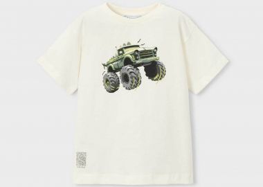 Mayoral παιδικό T-shirt με print Regular Fit - 3069-S26 Κρέμ - MAYORAL - 