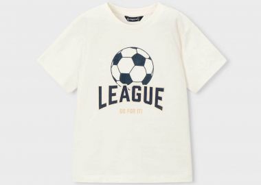 Mayoral παιδικό T-shirt με print Regular Fit - 3074-S26 Κρέμ - MAYORAL - 