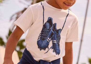 Mayoral παιδικό T-shirt με print Regular Fit - 3075-S26 Κρέμ - MAYORAL - 
