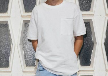 Mayoral παιδικό T-shirt με τσεπάκι μονόχρωμο Regular Fit - 6030-S26 Κρέμ - MAYORAL - 