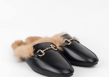 ΜΑΥΡΑ ΦΛΑΤ MULES- SONIA - sense-shop - 