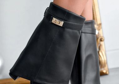 ΜΑΥΡΑ ΜΠΟΤΑΚΙΑ ΜΕ ΑΓΚΡΑΦΑ- MIKELA - sense-shop - 