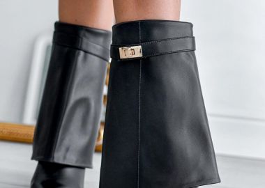 ΜΑΥΡΑ ΜΠΟΤΑΚΙΑ ΜΕ ΑΓΚΡΑΦΑ- MIKELA - fashionroom - 