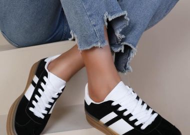 ΜΑΥΡΑ SNEAKERS - ADILO - fashionroom - 
