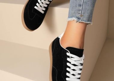ΜΑΥΡΑ SNEAKERS - AGGELA - sense-shop - 